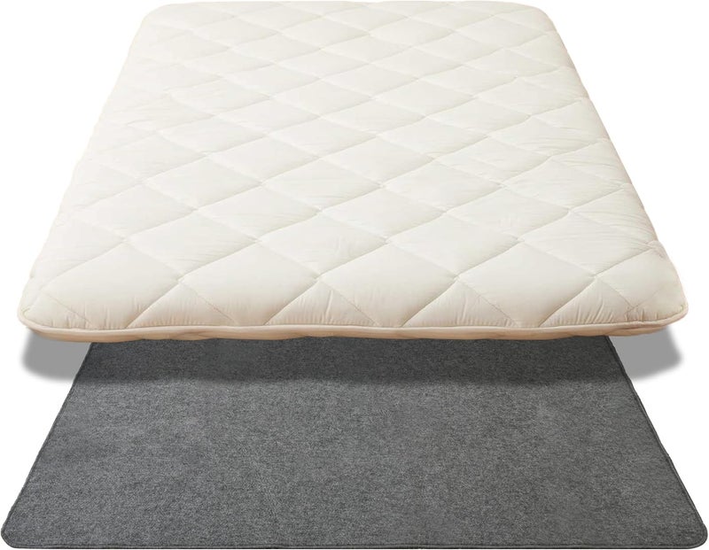 DR.FUTON Japanese Floor Futon Mattress Traditional Cotton Shikibuton Foldable Roll Up Bed Queen - Image 1